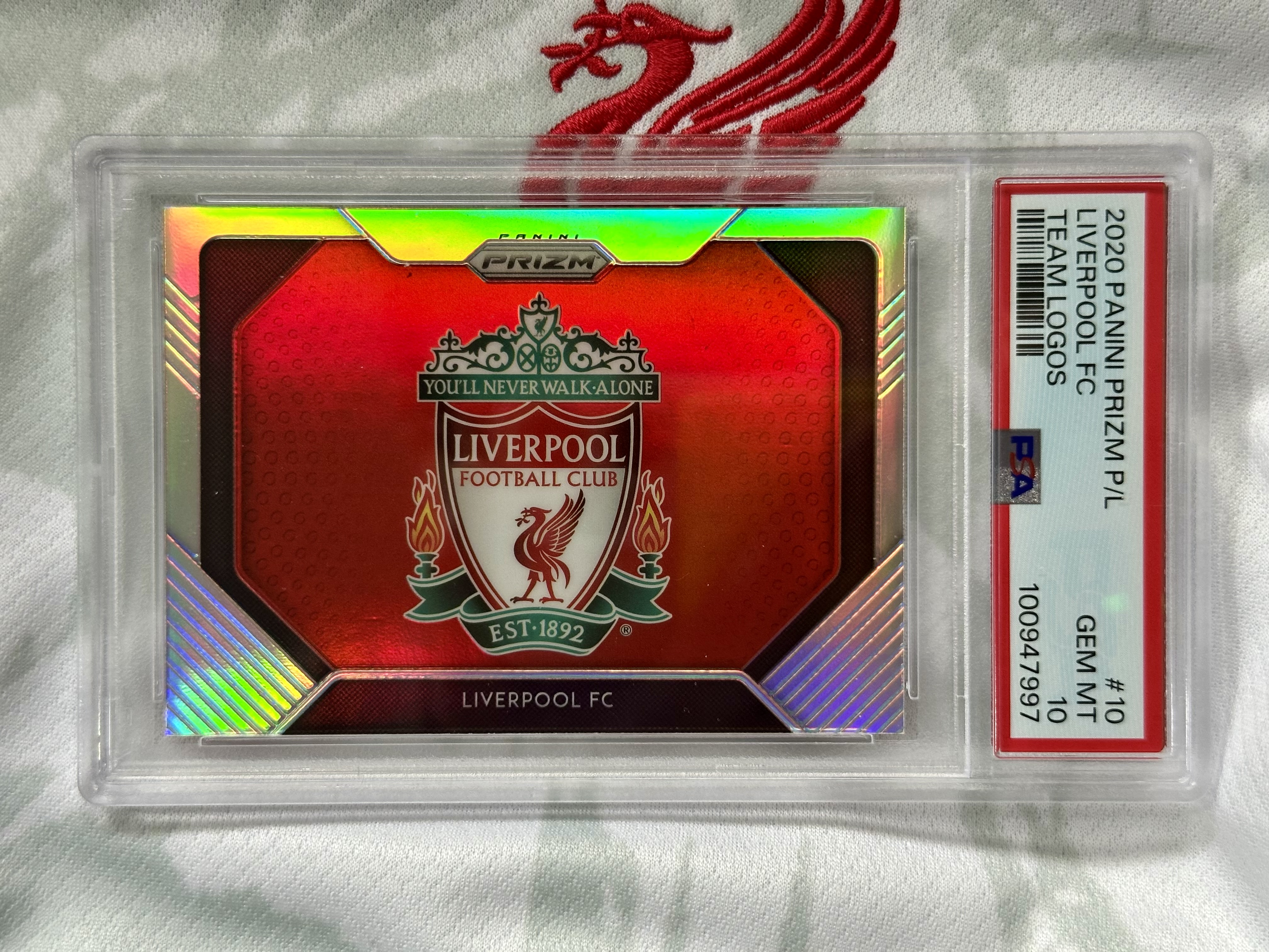 2020 PANINI PRIZM LIVERPOOL TEAM LOGOS PSA10 대표 이미지