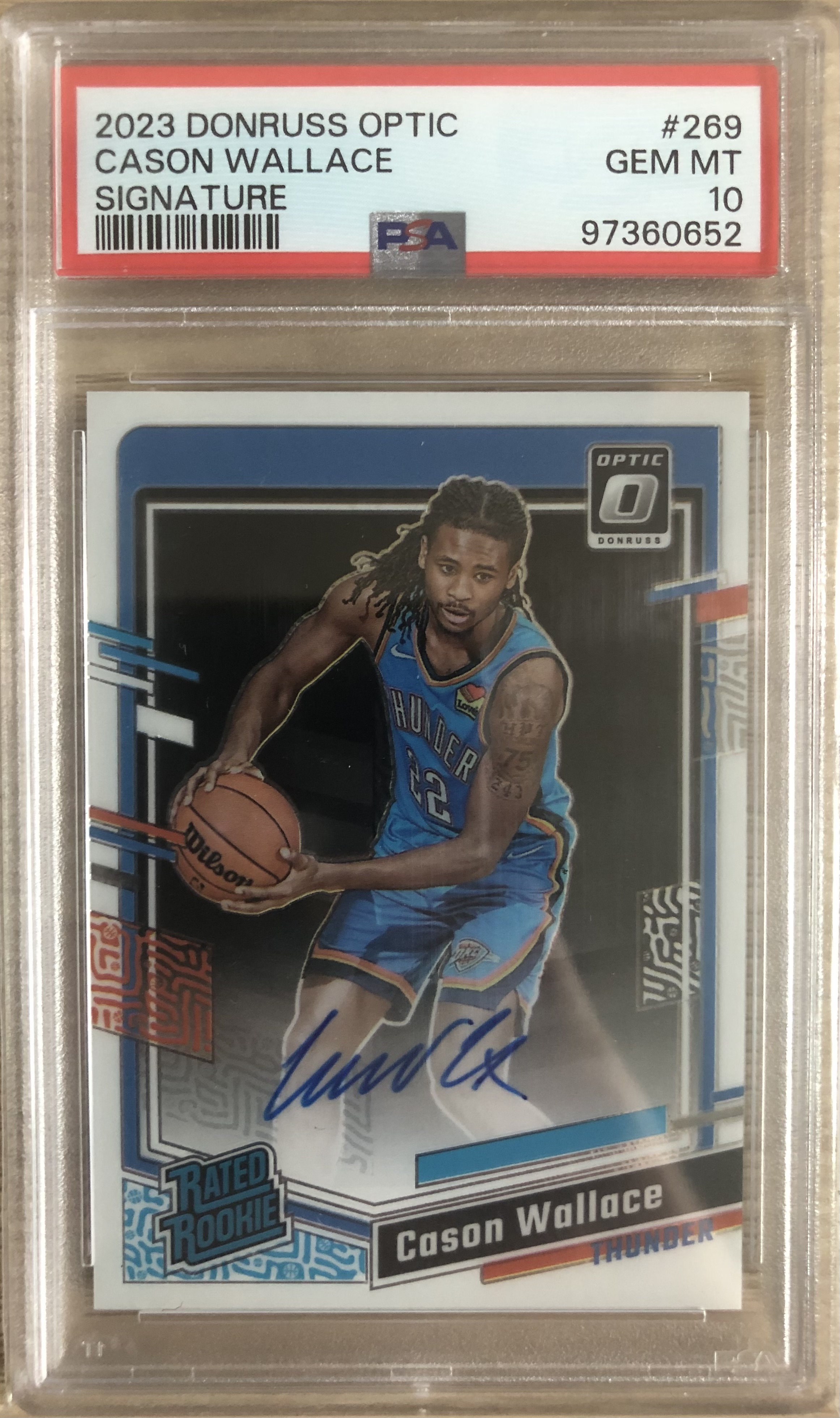 Cason Wallace Donruss Optic Rookie Auto PSA10 대표 이미지