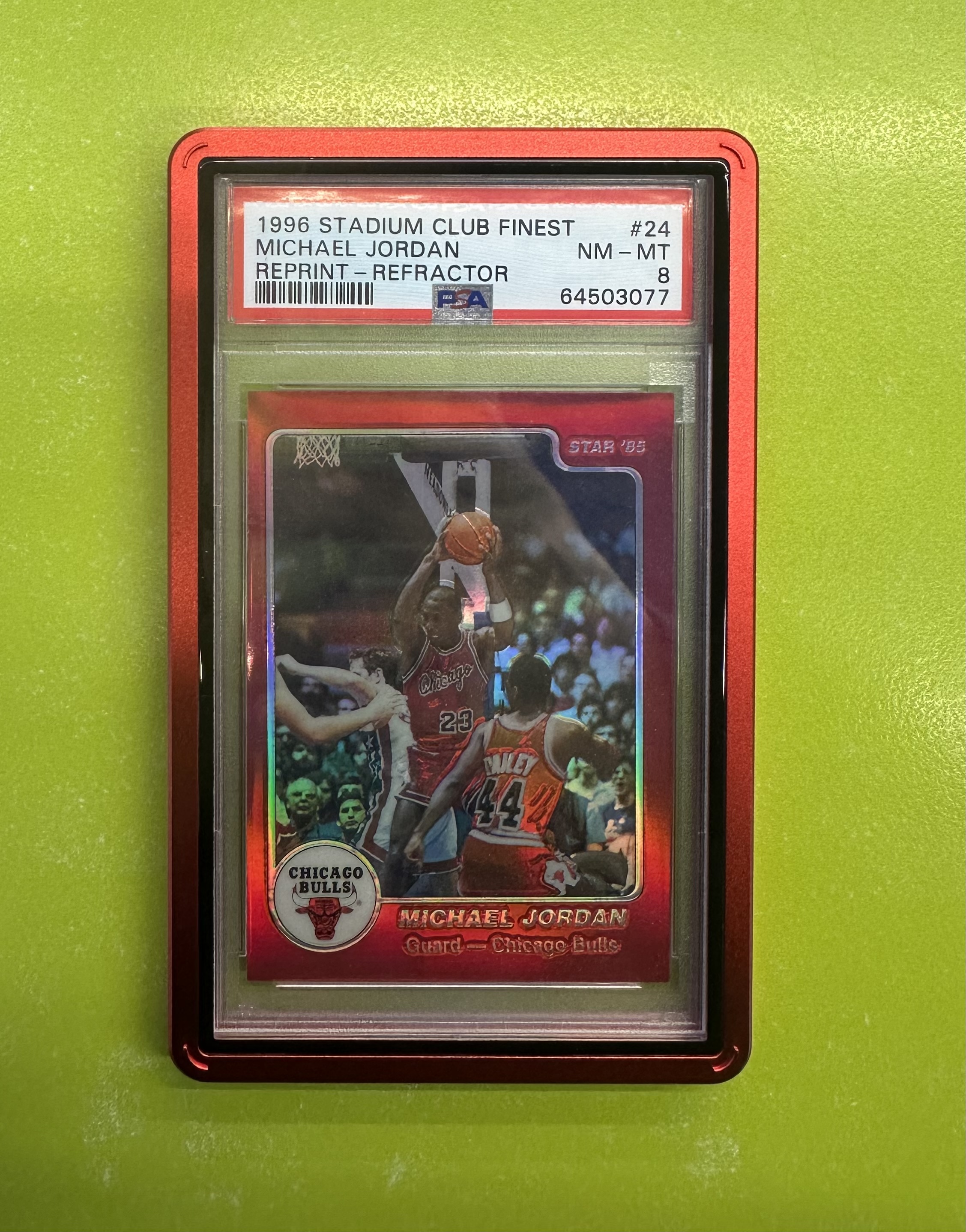 1996 STADIUM CLUB FINEST Michael jordan REPRINT - RIFRACTOR PSA 8 대표 이미지