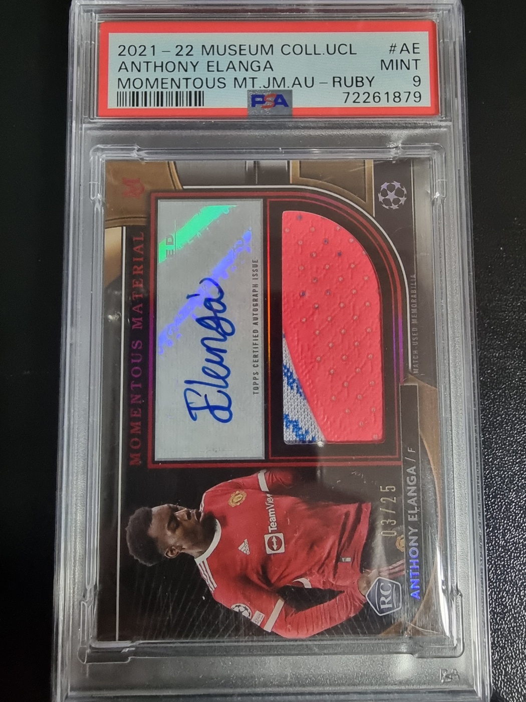 2021-22 Topps Museum RC Auto Relics Anthony Elanga 대표 이미지
