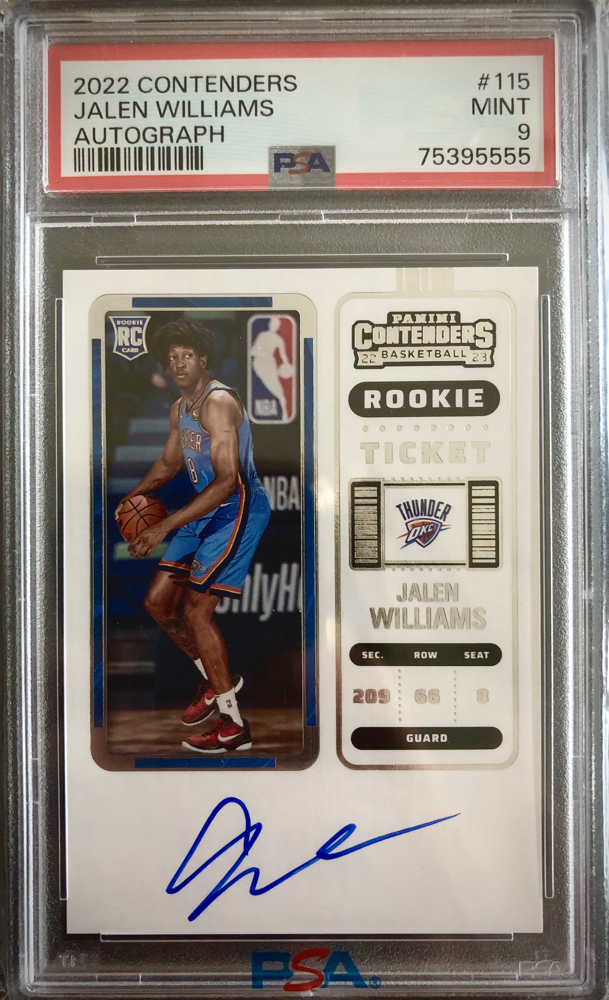 Jalen Williams Rookie Contenders Auto PSA9 대표 이미지
