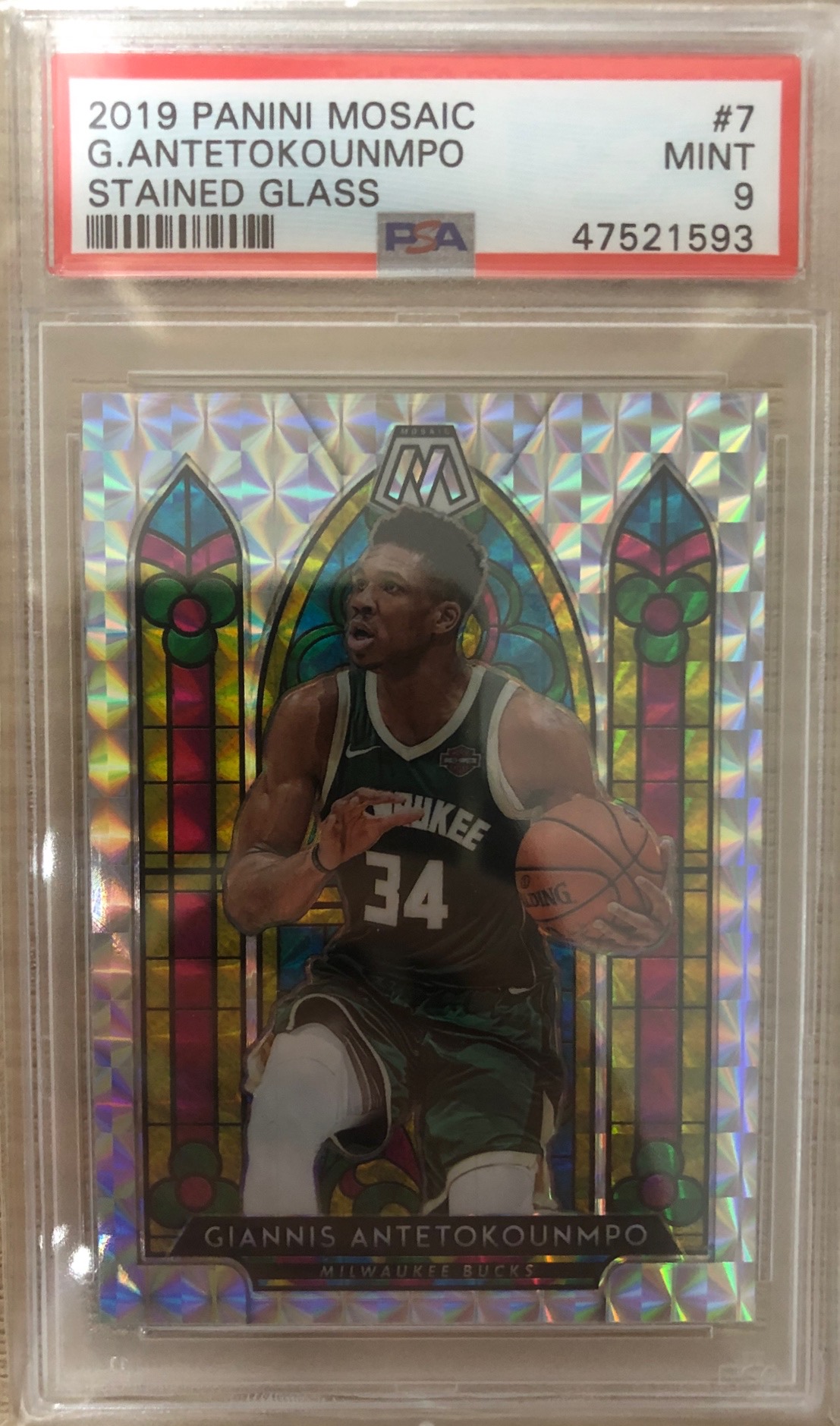 Giannis Antetokoumpo 2019 Mosaic Stained Glass PSA9 대표 이미지