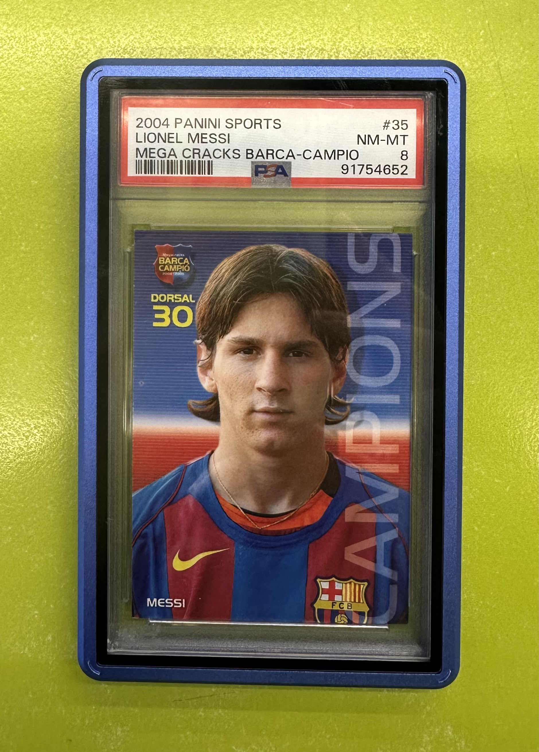 2004 PANINI MEGA CRACKS BARCA-CAMPIO Lionel messi PSA 8 대표 이미지