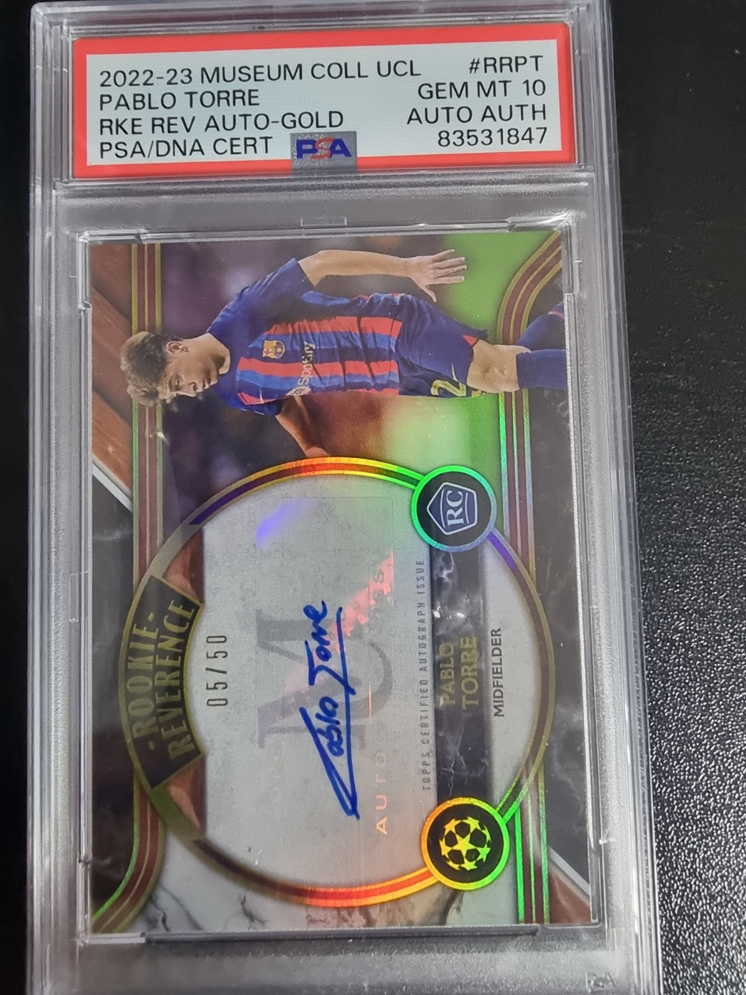 2022-23 Topps Museum RC Auto Pablo Torre 대표 이미지