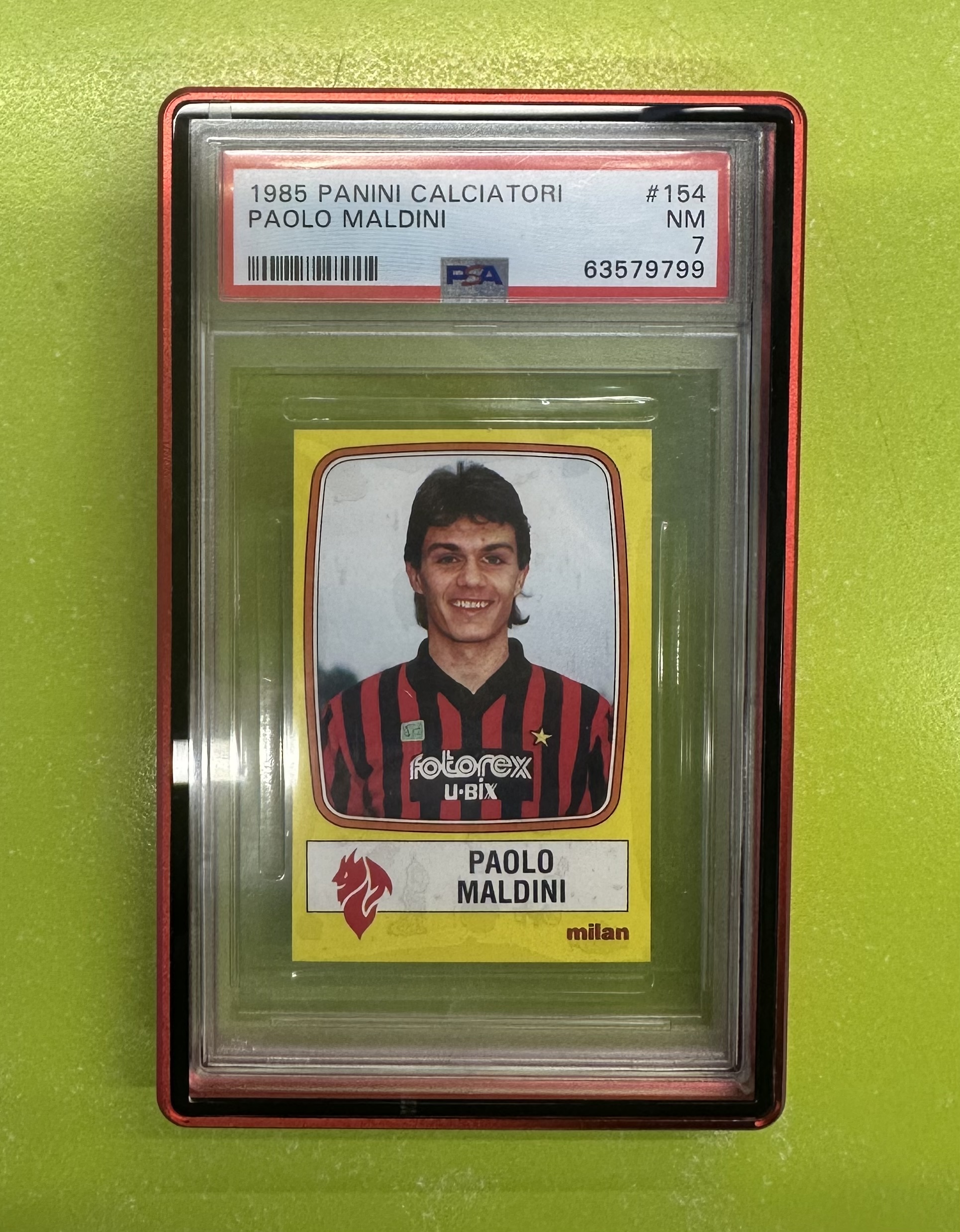 1985 PANINI CALCIATORI Paolo maldini PSA 7 대표 이미지