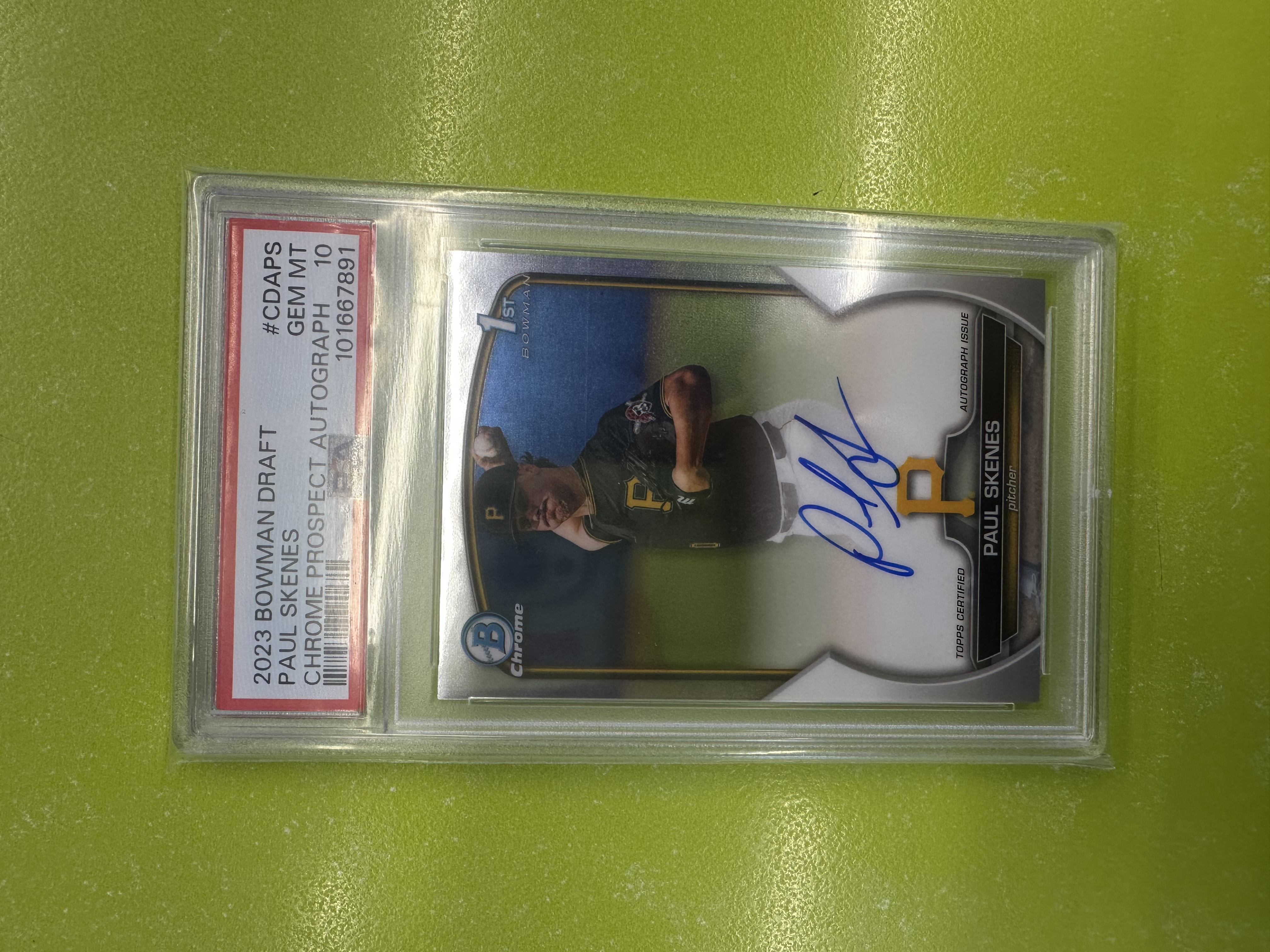 2023 BOWMAN draft Paul Skenes chrome 1st auto PSA 10 대표 이미지