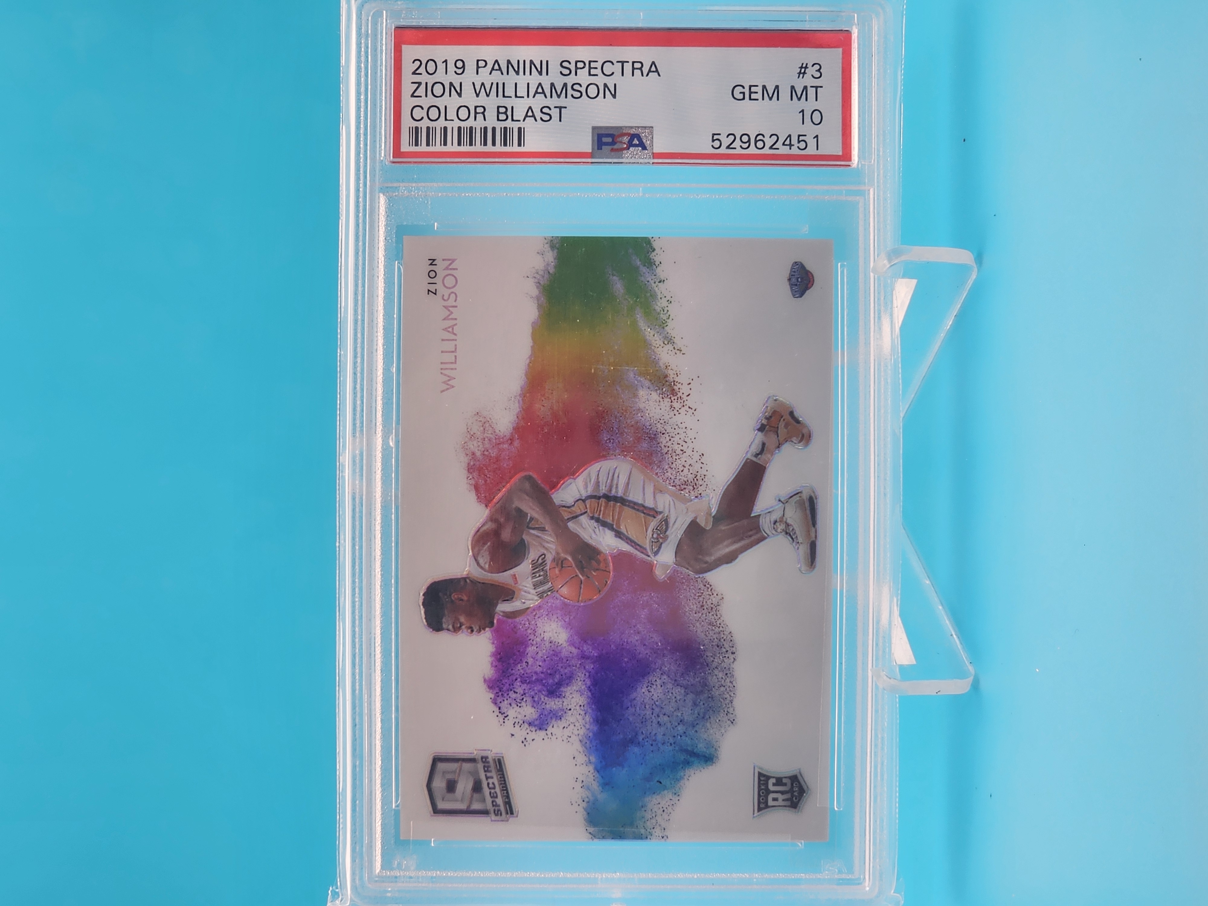 2019 Panini Spectra ColorBlast Zion Willamson PSA10 대표 이미지