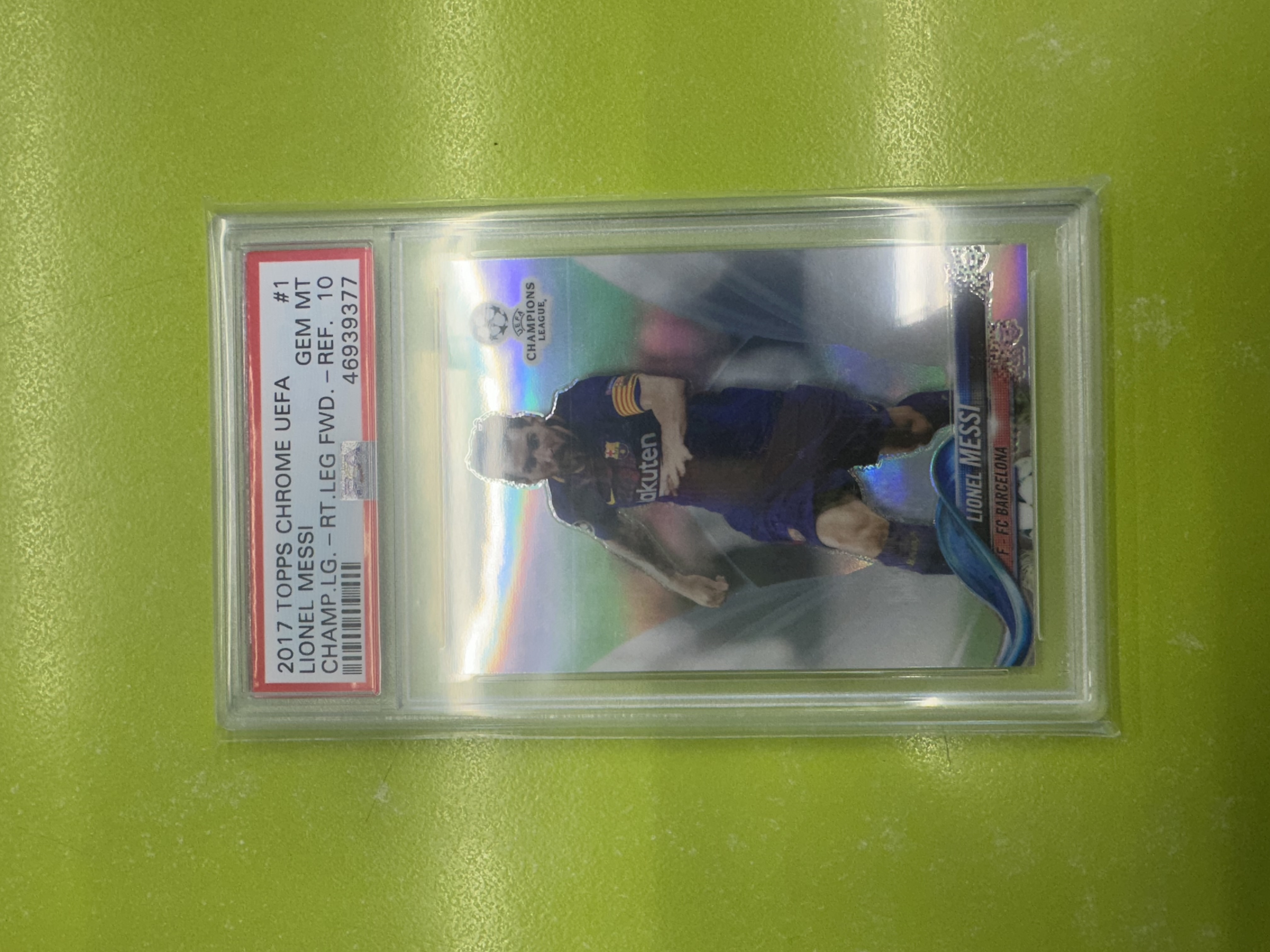 2017 TOPPS CHROME refractor Lionel Messi PSA 10 대표 이미지